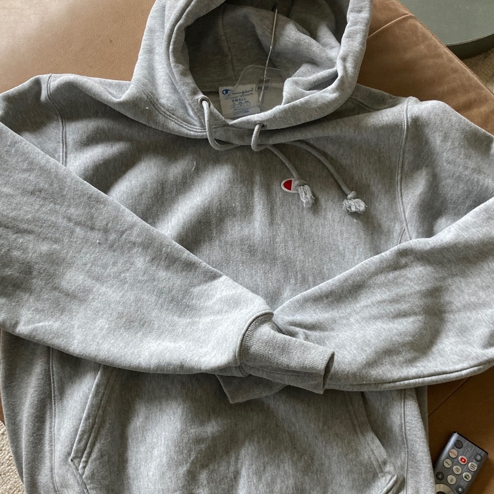 Champion Men's Heather Gray Hoodie reverse weave